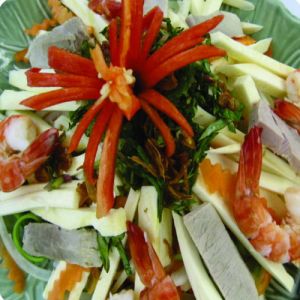 Young Coconut Salad with shrimps & pork/ or chicken.