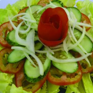 Mixed Green Salad With Tomato, Cucumber