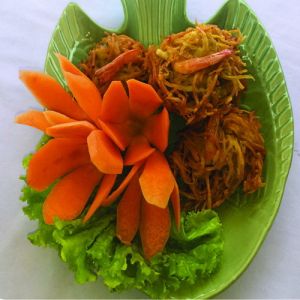 Shrimp fritter with sweet potatoes