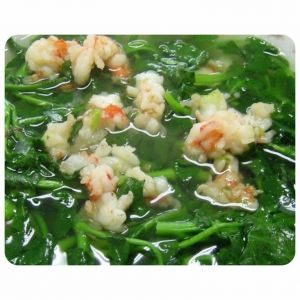Morning Glory Soup With Minced Shrimps, With Minced Meat