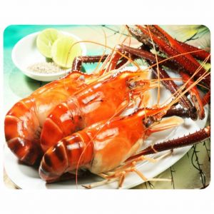 Grilled king prawn or steamed king prawn in coconut