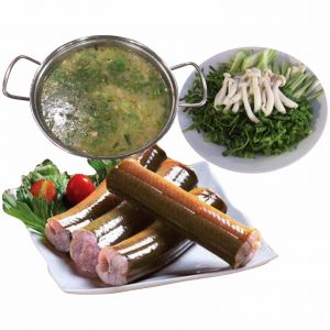 鍋 - うなぎ雑炊 野菜の盛り合わせ